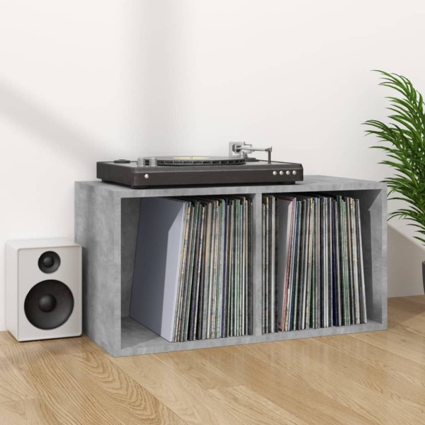 Caja para discos de vinilo madera contrachapada gris 71x34x36cm Caja para discos de vinilo madera contrachapada gris 71x34x36cm