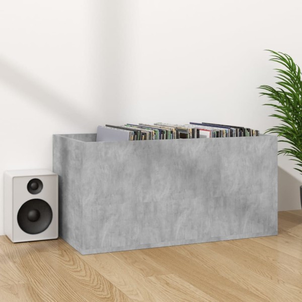 Caja para discos de vinilo madera contrachapada gris 71x34x36cm Caja para discos de vinilo madera contrachapada gris 71x34x36cm