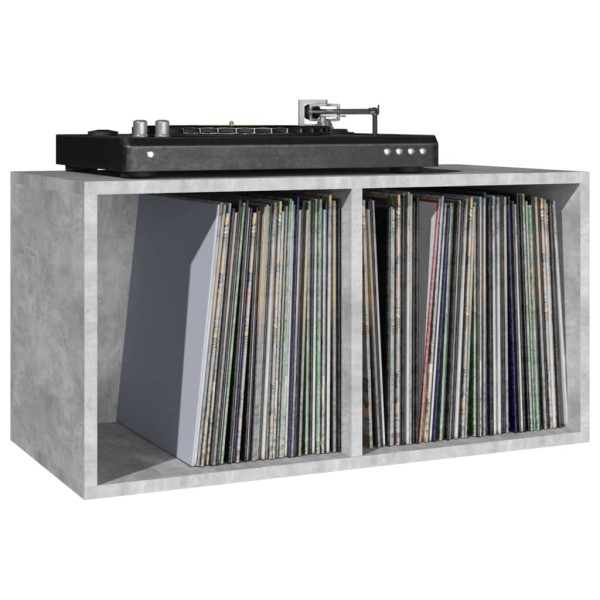Caja para discos de vinilo madera contrachapada gris 71x34x36cm Caja para discos de vinilo madera contrachapada gris 71x34x36cm