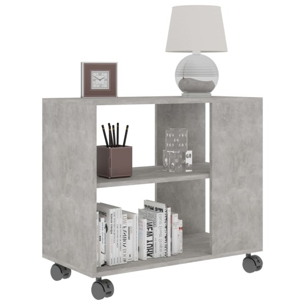 Mesa auxiliar de madera contrachapada gris hormigón 70x35x55 cm Mesa auxiliar de madera contrachapada gris hormigón 70x35x55 cm