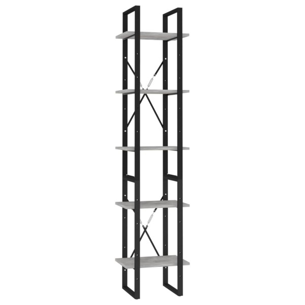 Estantería de 5 niveles madera de ingeniería gris 40x30x175 cm Estantería de 5 niveles madera de ingeniería gris 40x30x175 cm