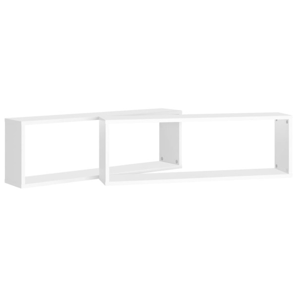 Estantes cubo de pared 2 uds contrachapado blanco 80x15x26,5 cm