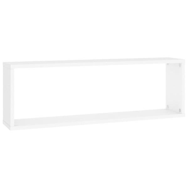 Estantes cubo de pared 2 uds contrachapado blanco 80x15x26,5 cm