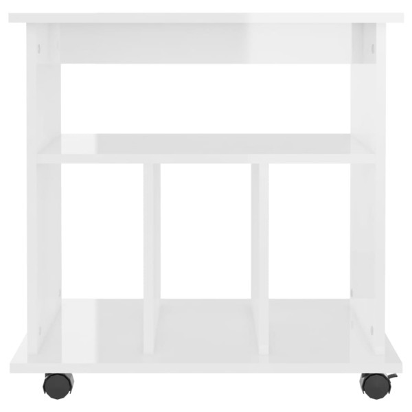 Armario ruedas madera contrachapada blanco brillante 60x45x60cm Armario ruedas madera contrachapada blanco brillante 60x45x60cm
