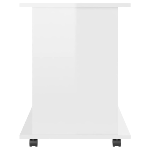 Armario ruedas madera contrachapada blanco brillante 60x45x60cm Armario ruedas madera contrachapada blanco brillante 60x45x60cm