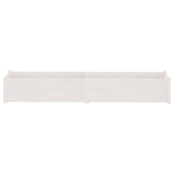 Jardineras de madera maciza de pino blanca 2 uds 200x31x31 cm Jardineras de madera maciza de pino blanca 2 uds 200x31x31 cm