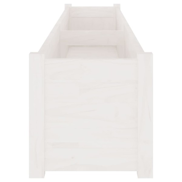 Jardineras de madera maciza de pino blanca 2 uds 200x31x31 cm Jardineras de madera maciza de pino blanca 2 uds 200x31x31 cm