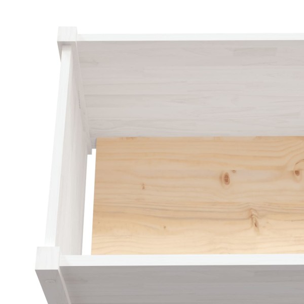 Jardineras de madera maciza de pino blanca 2 uds 200x31x31 cm Jardineras de madera maciza de pino blanca 2 uds 200x31x31 cm
