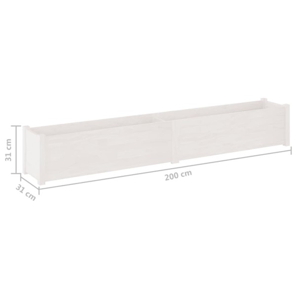 Jardineras de madera maciza de pino blanca 2 uds 200x31x31 cm Jardineras de madera maciza de pino blanca 2 uds 200x31x31 cm