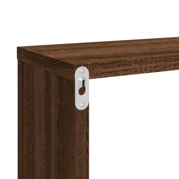 Estante cúbico de pared 4 uds madera roble marrón 80x15x26,5cm Estante cúbico de pared 4 uds madera roble marrón 80x15x26,5cm