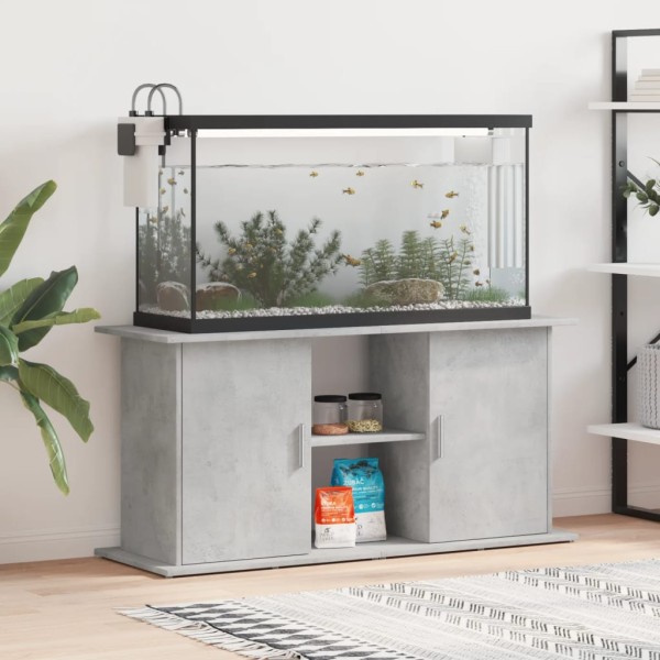 Soporte de acuario madera ingeniería gris hormigón 121x41x58 cm Soporte de acuario madera ingeniería gris hormigón 121x41x58 cm