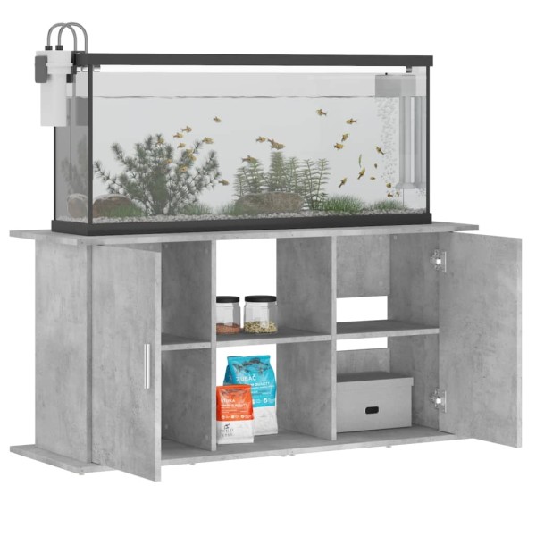 Soporte de acuario madera ingeniería gris hormigón 121x41x58 cm Soporte de acuario madera ingeniería gris hormigón 121x41x58 cm