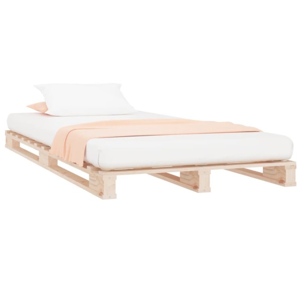Cama de palets de madera maciza de pino 75x190 cm Cama de palets de madera maciza de pino 75x190 cm