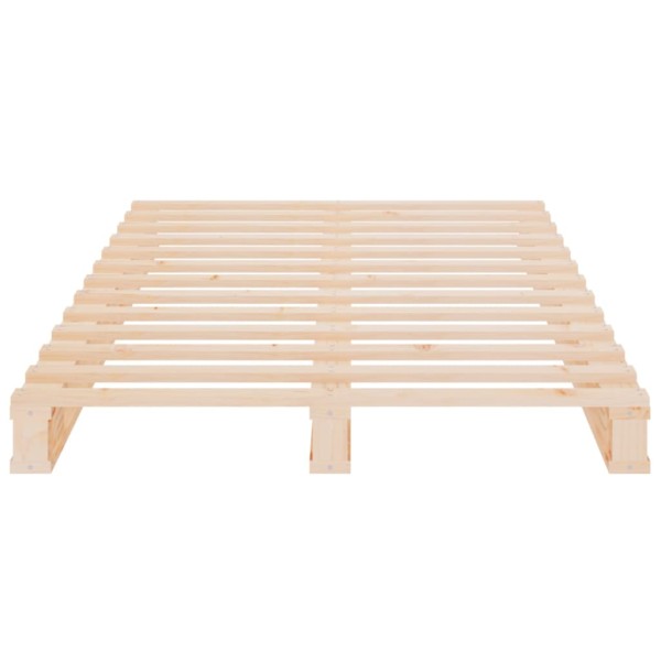 Cama de palets de madera maciza de pino 75x190 cm Cama de palets de madera maciza de pino 75x190 cm