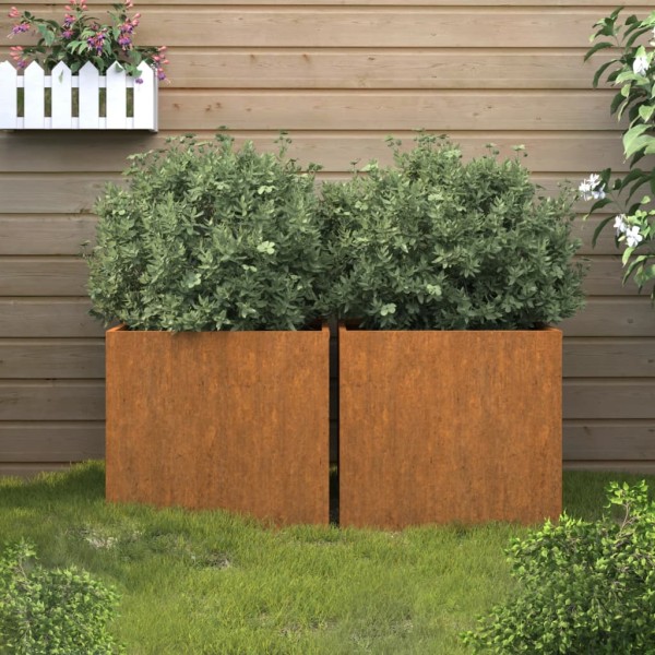 Jardineras 2 unidades acero corten 42x40x39 cm Jardineras 2 unidades acero corten 42x40x39 cm