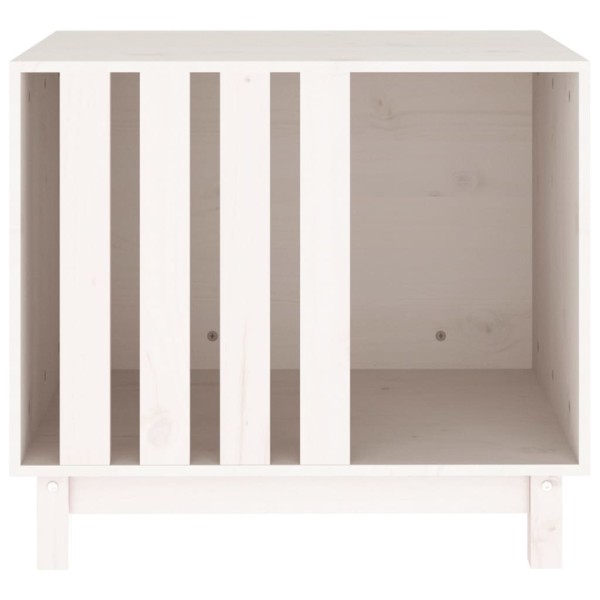 Caseta para perros madera maciza de pino blanco 70x50x62 cm