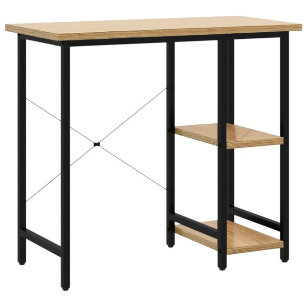 Escritorio para ordenador MDF metal negro roble 80x40x72 cm Escritorio para ordenador MDF metal negro roble 80x40x72 cm