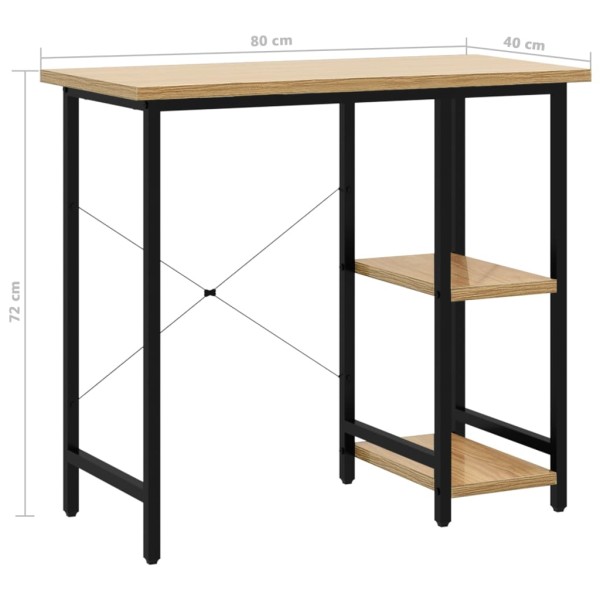Escritorio para ordenador MDF metal negro roble 80x40x72 cm Escritorio para ordenador MDF metal negro roble 80x40x72 cm