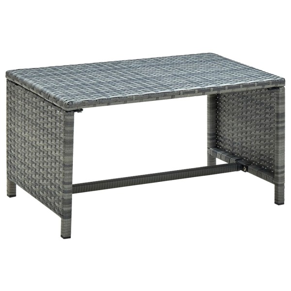 Mesa de centro de ratán sintético gris 70x40x38 cm Mesa de centro de ratán sintético gris 70x40x38 cm