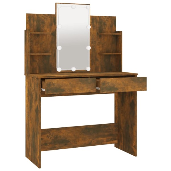 Tocador con LED color roble ahumado 86,5x35x136 cm Tocador con LED color roble ahumado 86,5x35x136 cm