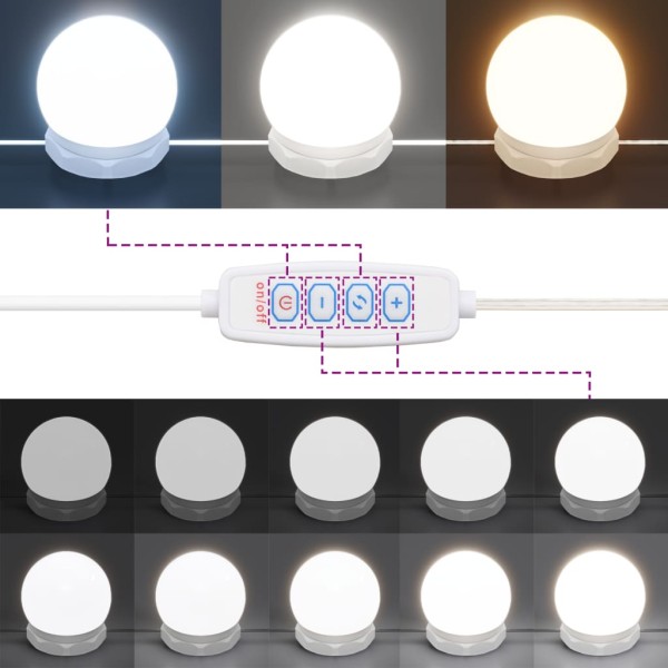 Tocador con LED color roble ahumado 86,5x35x136 cm Tocador con LED color roble ahumado 86,5x35x136 cm