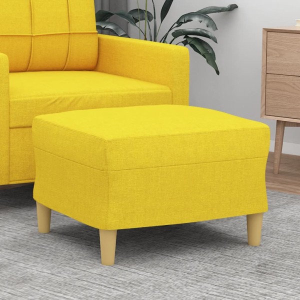 Reposapiés de tela amarillo claro 60x50x41 cm Reposapiés de tela amarillo claro 60x50x41 cm