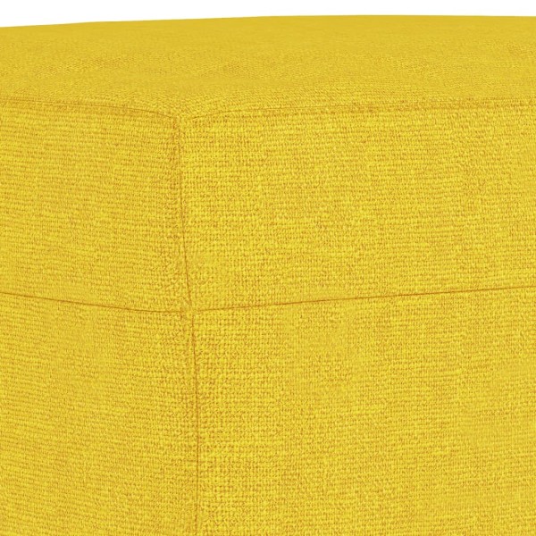 Reposapiés de tela amarillo claro 60x50x41 cm Reposapiés de tela amarillo claro 60x50x41 cm