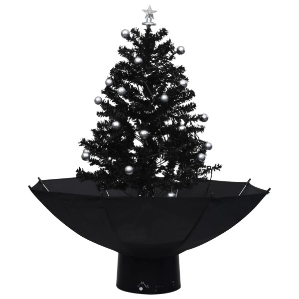 Árbol de Navidad con nieve con base de paraguas PVC negro 75 cm Árbol de Navidad con nieve con base de paraguas PVC negro 75 cm