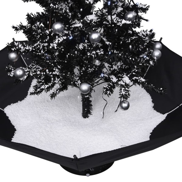 Árbol de Navidad con nieve con base de paraguas PVC negro 75 cm Árbol de Navidad con nieve con base de paraguas PVC negro 75 cm