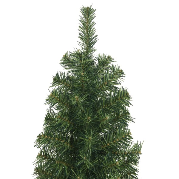 Árbol de Navidad artificial delgado y soporte PVC verde 210 cm Árbol de Navidad artificial delgado y soporte PVC verde 210 cm