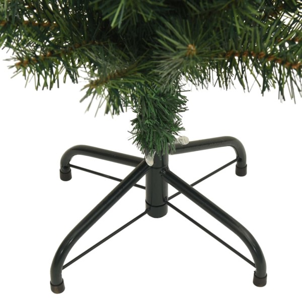 Árbol de Navidad artificial delgado y soporte PVC verde 210 cm Árbol de Navidad artificial delgado y soporte PVC verde 210 cm