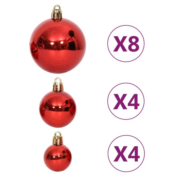 Juego de adornos de navidad de 64 piezas rojo y blanco Juego de adornos de navidad de 64 piezas rojo y blanco