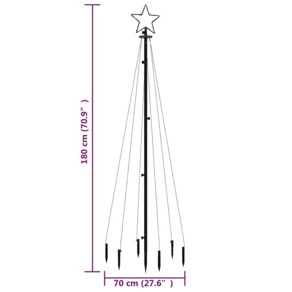Árbol de Navidad con pincho 108 LED blanco cálido 180 cm Árbol de Navidad con pincho 108 LED blanco cálido 180 cm