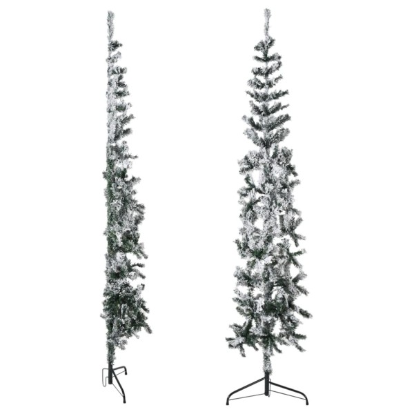 Mitad árbol Navidad artificial delgado con nieve 180 cm Mitad árbol Navidad artificial delgado con nieve 180 cm