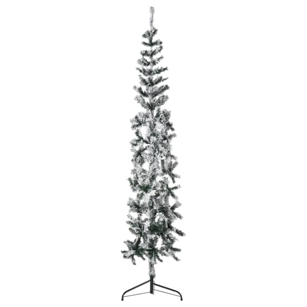 Mitad árbol Navidad artificial delgado con nieve 180 cm Mitad árbol Navidad artificial delgado con nieve 180 cm