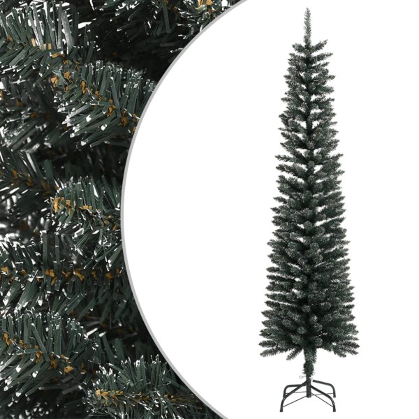 Árbol Navidad artificial estrecho con soporte PVC verde 210 cm Árbol Navidad artificial estrecho con soporte PVC verde 210 cm