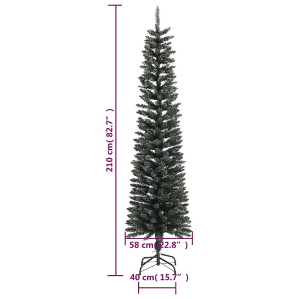 Árbol Navidad artificial estrecho con soporte PVC verde 210 cm Árbol Navidad artificial estrecho con soporte PVC verde 210 cm