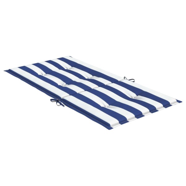 Cojines silla de respaldo bajo 4 uds tela a rayas azul y blanco Cojines silla de respaldo bajo 4 uds tela a rayas azul y blanco