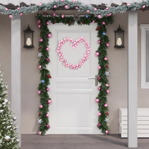 Corona de bolas de Navidad poliestireno rosa 175 cm Corona de bolas de Navidad poliestireno rosa 175 cm