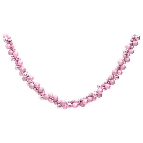 Corona de bolas de Navidad poliestireno rosa 175 cm Corona de bolas de Navidad poliestireno rosa 175 cm