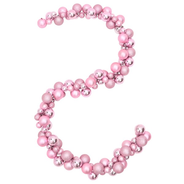 Corona de bolas de Navidad poliestireno rosa 175 cm Corona de bolas de Navidad poliestireno rosa 175 cm