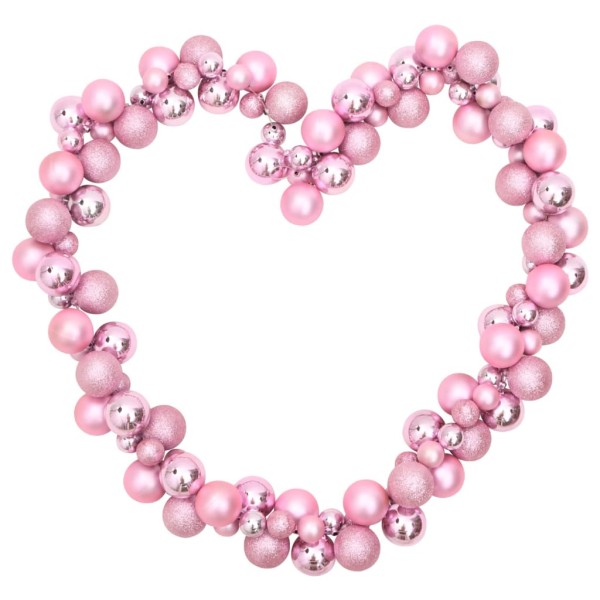 Corona de bolas de Navidad poliestireno rosa 175 cm Corona de bolas de Navidad poliestireno rosa 175 cm