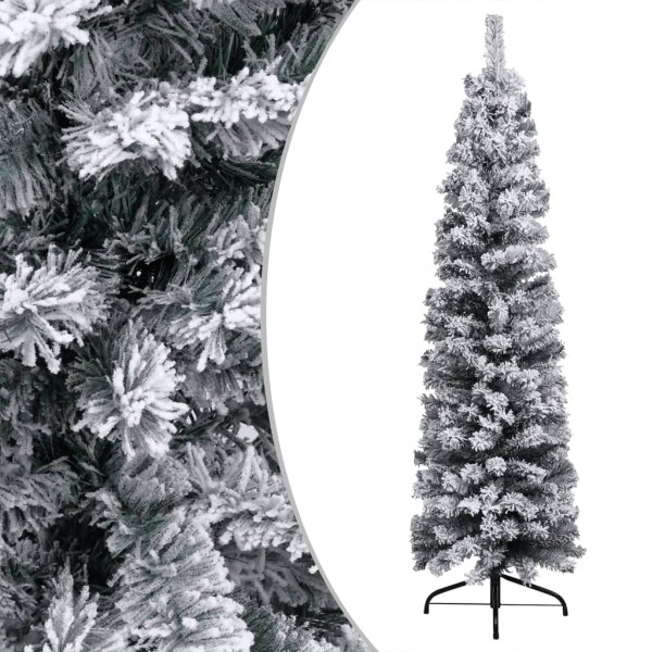 Árbol de Navidad delgado con nieve PVC verde 180 cm Árbol de Navidad delgado con nieve PVC verde 180 cm