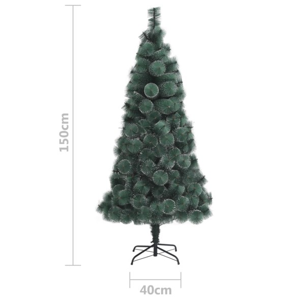 Árbol de Navidad artificial con LEDs y bolas PVC verde 150 cm Árbol de Navidad artificial con LEDs y bolas PVC verde 150 cm