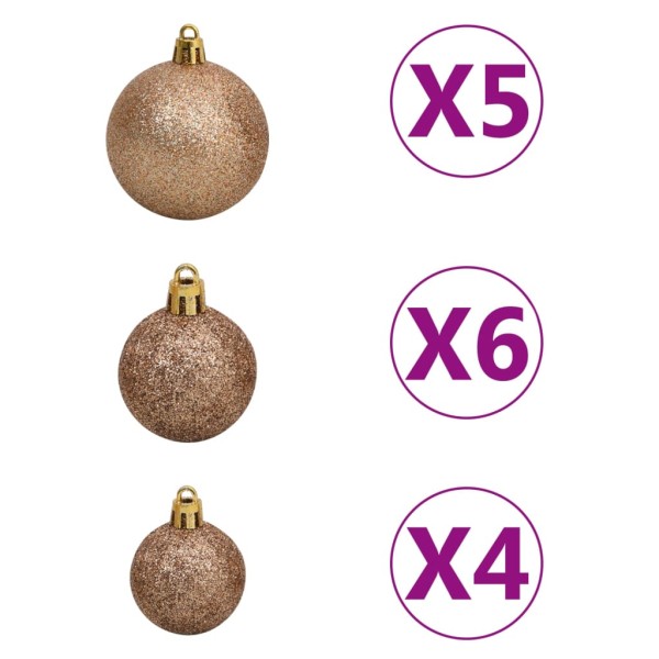 Árbol de Navidad delgado con luces y bolas verde 210 cm Árbol de Navidad delgado con luces y bolas verde 210 cm