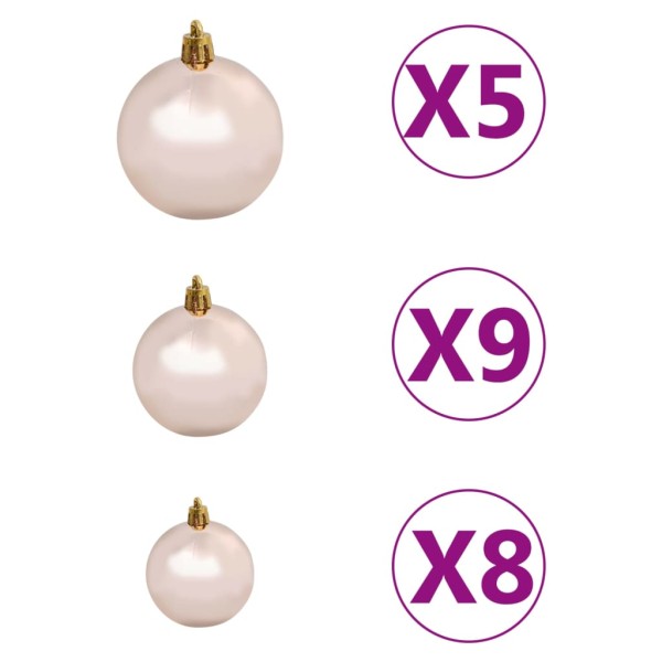 Árbol de Navidad de esquina LED y bolas PVC blanco 210 cm Árbol de Navidad de esquina LED y bolas PVC blanco 210 cm