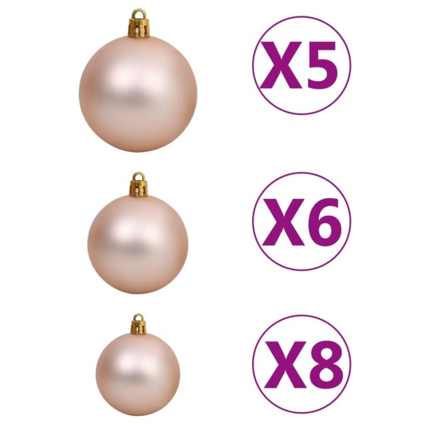 Árbol de Navidad de esquina LED y bolas PVC blanco 210 cm Árbol de Navidad de esquina LED y bolas PVC blanco 210 cm
