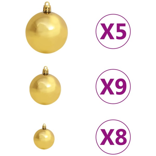 Árbol de Navidad artificial de esquina LED y bolas verde 150 cm Árbol de Navidad artificial de esquina LED y bolas verde 150 cm