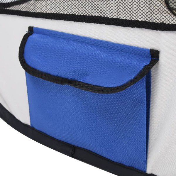 Parque de perros plegable y bolsa transporte azul 125x125x61cm Parque de perros plegable y bolsa transporte azul 125x125x61cm