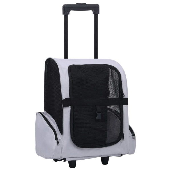 Carrito trolley plegable multiusos para mascotas gris Carrito trolley plegable multiusos para mascotas gris
